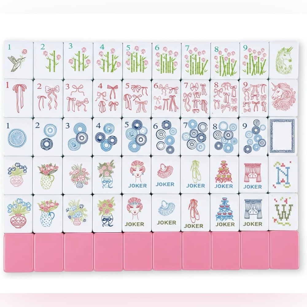Grandmillennial Coquette Mahjong Tile Set
